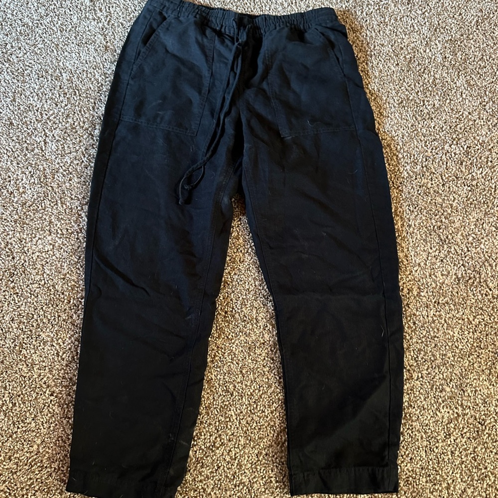 J Crew Seaside Pant Black linen beach pants